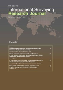 International Surveying Research Journal Vol 5 No 1 – 2015